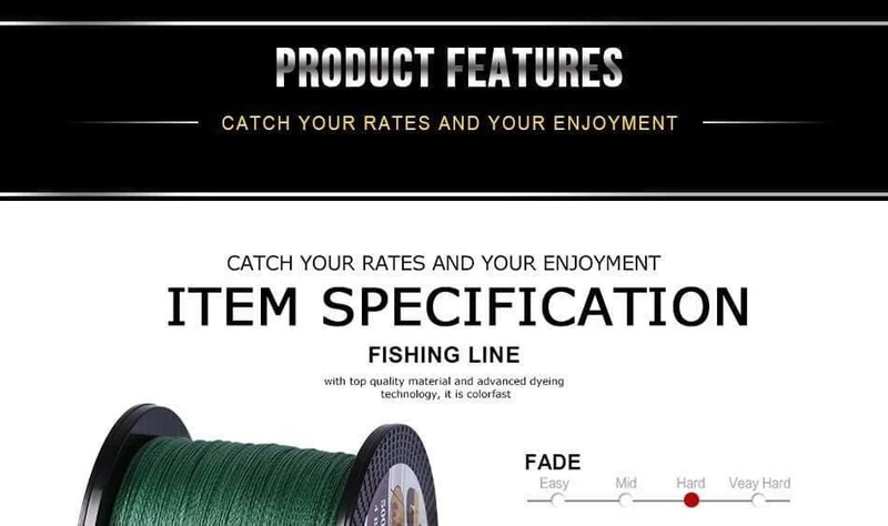Geflochtene Angelschnur Multifilament 500M 4 Strands Cord Karpfen Angelschnur für Süß- und Salzwasser 8-80 LB