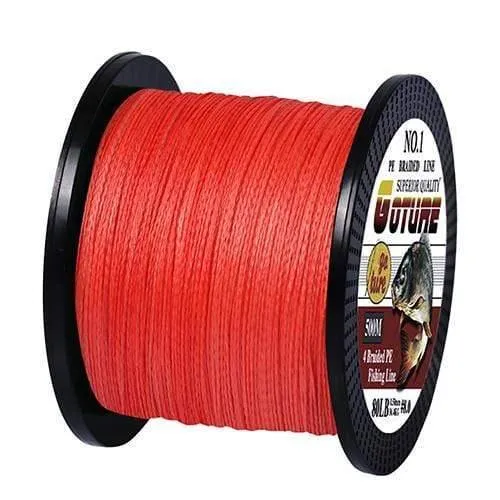 Geflochtene Angelschnur Multifilament 500M 4 Strands Cord Karpfen Angelschnur für Süß- und Salzwasser 8-80 LB
