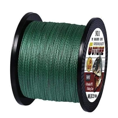 Geflochtene Angelschnur Multifilament 500M 4 Strands Cord Karpfen Angelschnur für Süß- und Salzwasser 8-80 LB