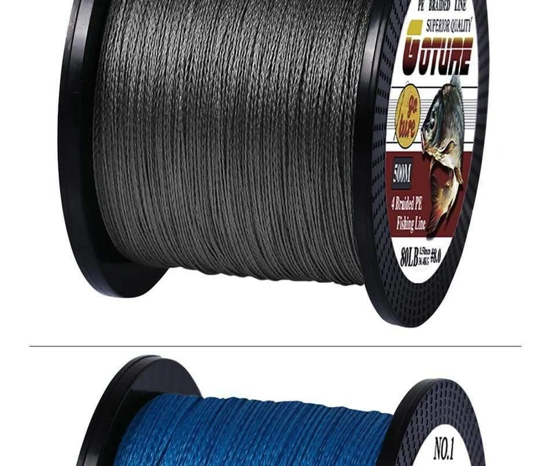 Geflochtene Angelschnur Multifilament 500M 4 Strands Cord Karpfen Angelschnur für Süß- und Salzwasser 8-80 LB