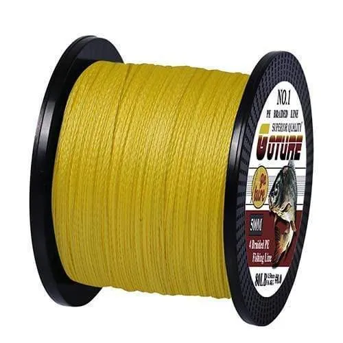Geflochtene Angelschnur Multifilament 500M 4 Strands Cord Karpfen Angelschnur für Süß- und Salzwasser 8-80 LB
