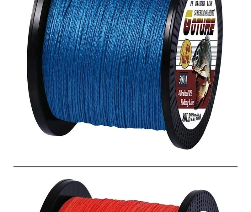 Geflochtene Angelschnur Multifilament 500M 4 Strands Cord Karpfen Angelschnur für Süß- und Salzwasser 8-80 LB