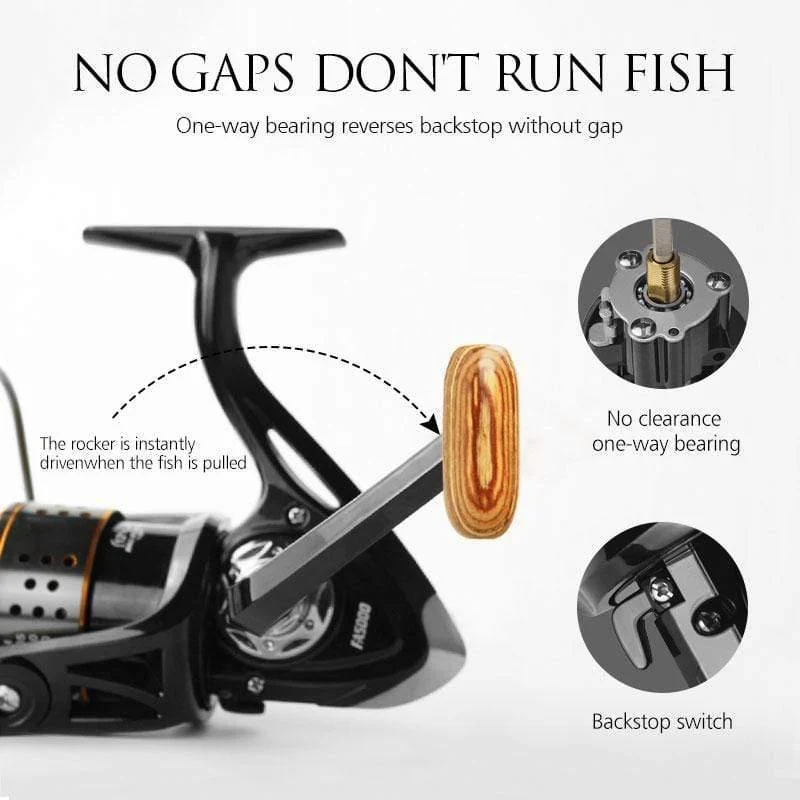 Spinning angeln reel 13BB Keine lücke FA3000 4000 6000 Alle metall rad 8KG Pike Orange schwarz Spinning reel High Speed ​​rad karpfen
