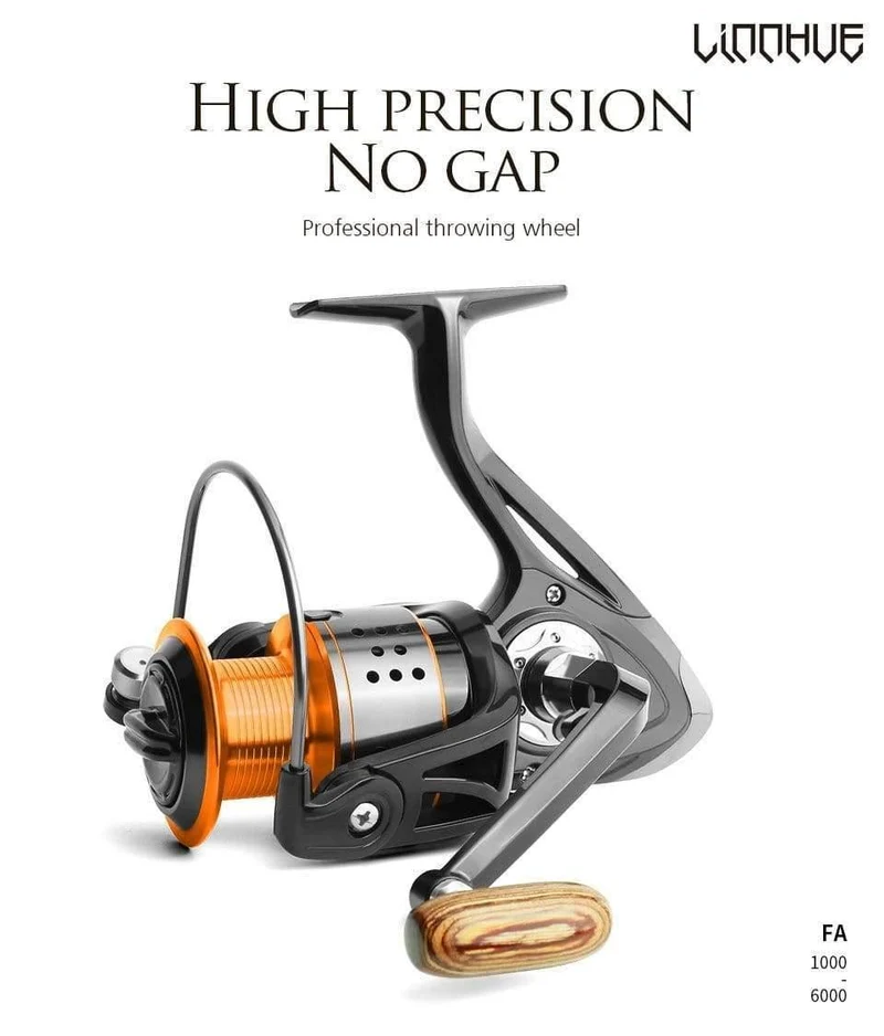 Spinning angeln reel 13BB Keine lücke FA3000 4000 6000 Alle metall rad 8KG Pike Orange schwarz Spinning reel High Speed ​​rad karpfen
