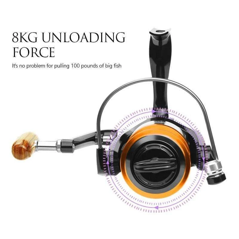 Spinning angeln reel 13BB Keine lücke FA3000 4000 6000 Alle metall rad 8KG Pike Orange schwarz Spinning reel High Speed ​​rad karpfen