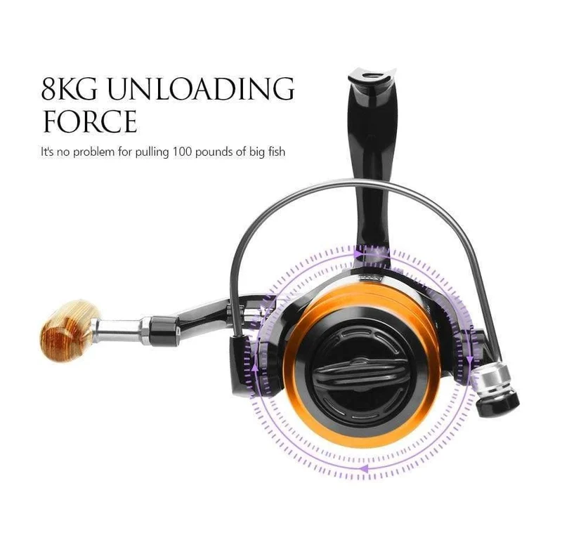Spinning angeln reel 13BB Keine lücke FA3000 4000 6000 Alle metall rad 8KG Pike Orange schwarz Spinning reel High Speed ​​rad karpfen