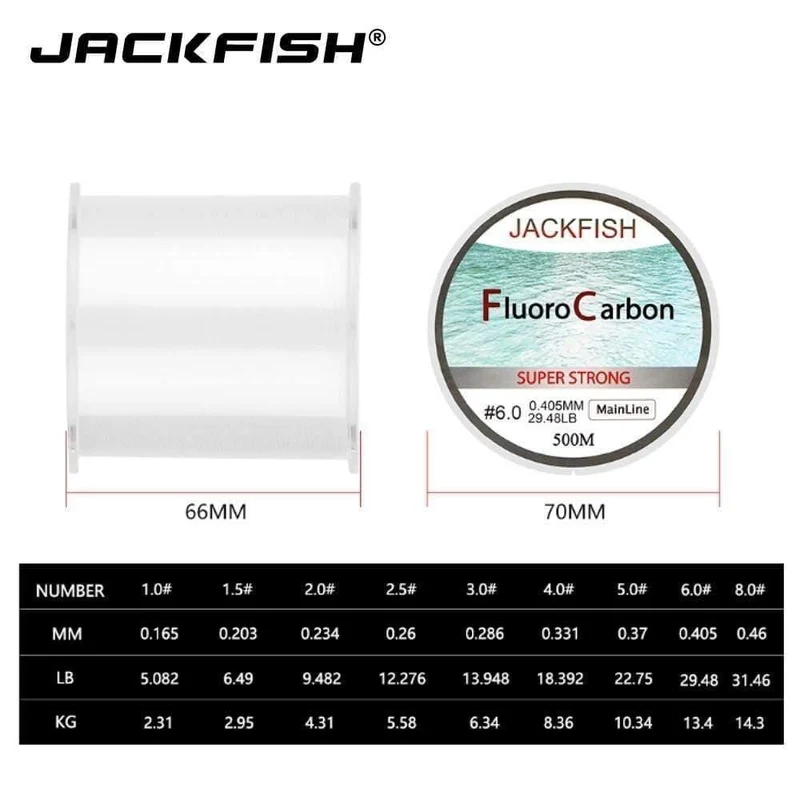 500M Fluorocarbon Angelschnur 5-30LB Superstarke Marke Hauptschnur Klare Fliegenfischschnur Pesca
