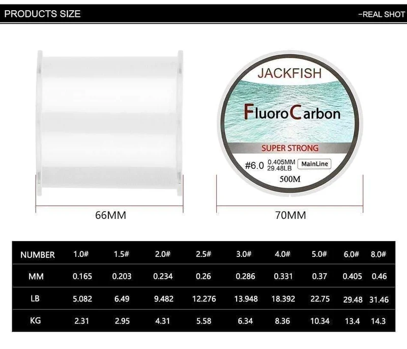 500M Fluorocarbon Angelschnur 5-30LB Superstarke Marke Hauptschnur Klare Fliegenfischschnur Pesca