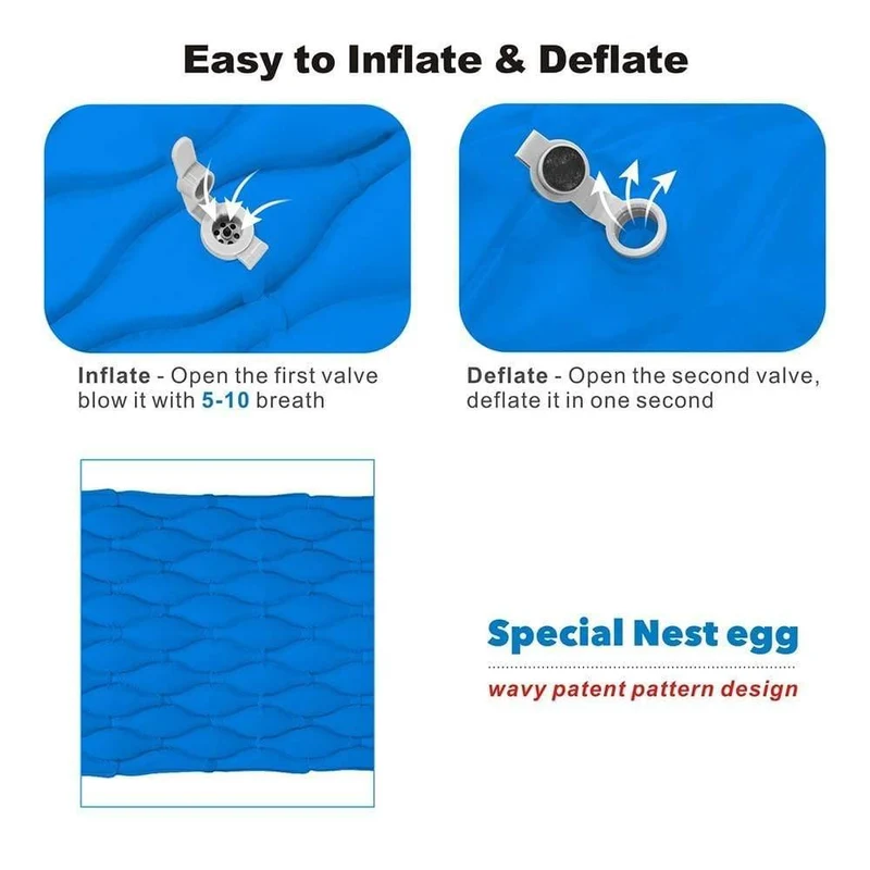 Aufblasbare Isomatte Isomatte mit Kissen Luftmatratze Kissen Schlafsack Luft Sofas aufblasbares Sofa
