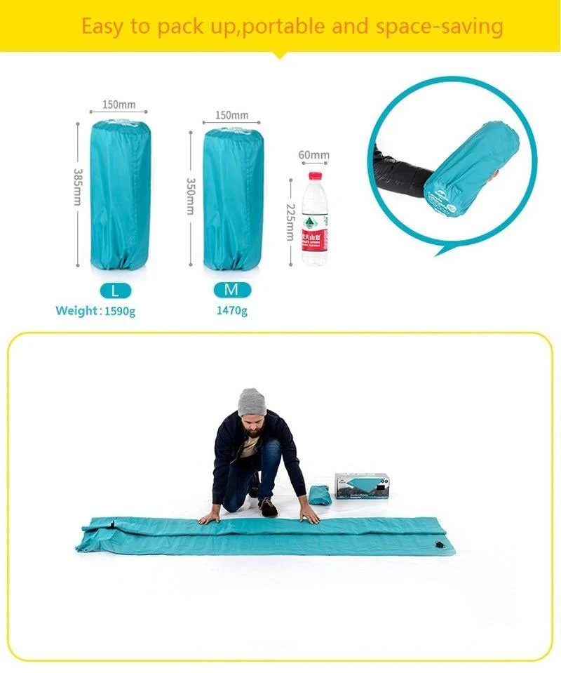 2-3Personen Outdoor Camping Aufblasbare Isomatte Ultraleicht Press Typ Luftmatratze TPU Wasserdichte Zelt Matte