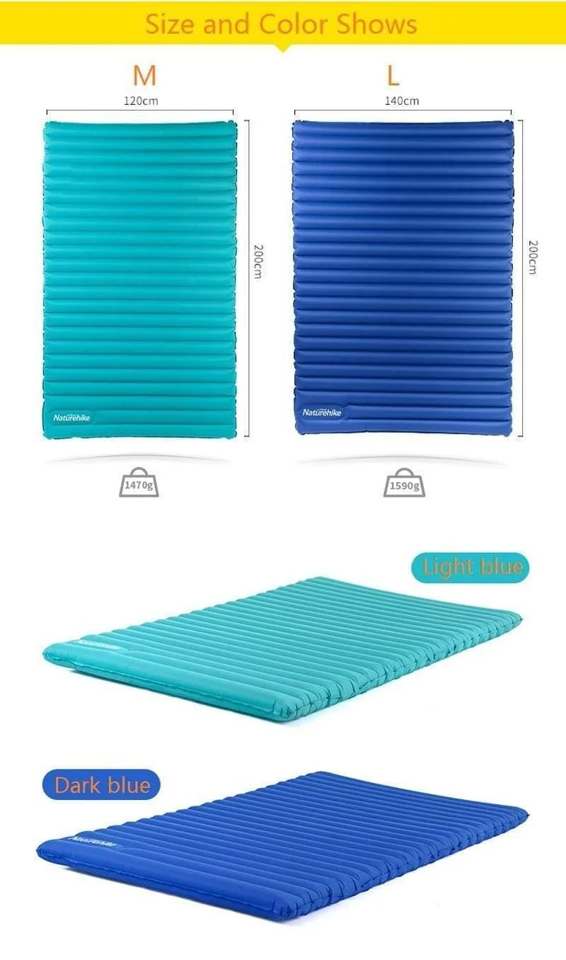 2-3Personen Outdoor Camping Aufblasbare Isomatte Ultraleicht Press Typ Luftmatratze TPU Wasserdichte Zelt Matte