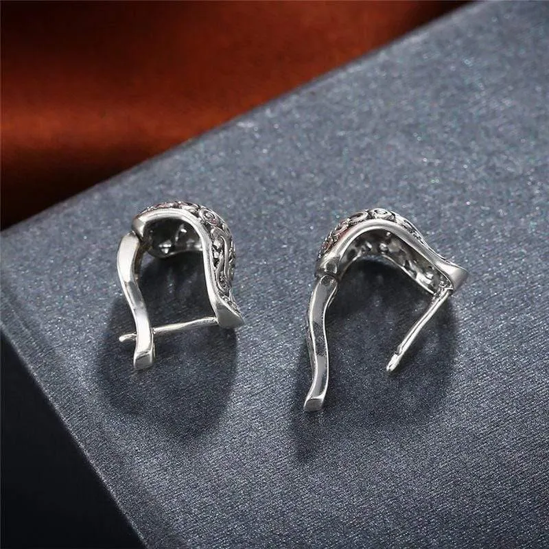 Vintage-Schmuck-Ohrring, nationales Element, tibetische Schnitzerei, hohl, Retro-Ohrringe aus 925er Sterlingsilber für Mädchen