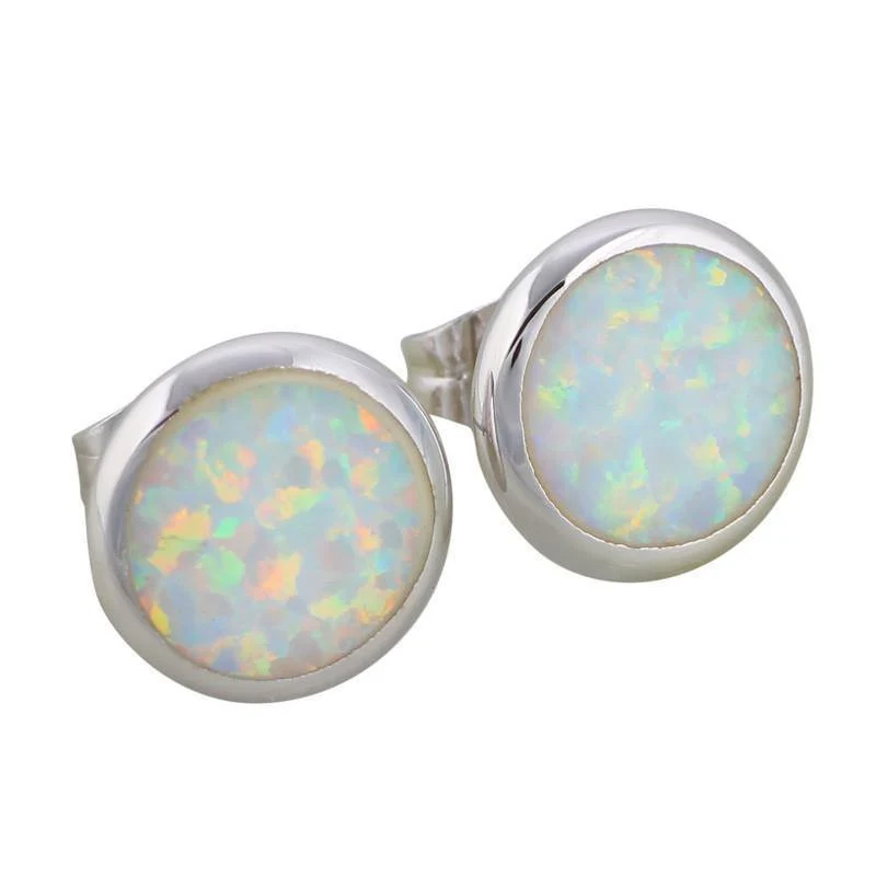 925 Sterling Silber Weiß Feueropal Ohrringe Für Frauen Niedlichen Schmuck E078