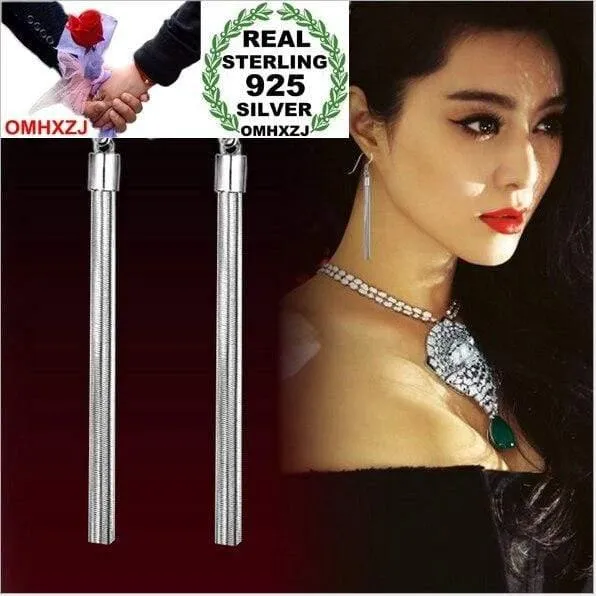Modeschmuck Quaste Ohren hängen Für Frau 925 Sterling Silber Anhänger Ohrringe YS57