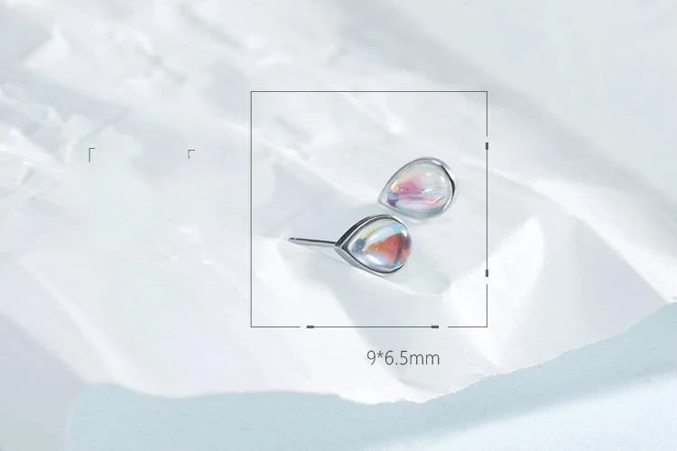 925 Sterling Silber Wassertropfen Naturstein Mondstein Ohrstecker Für Frauen Einfache Mode Party Schmuck