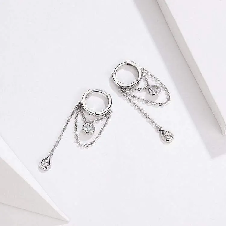925 Sterling Silber Geometrische Übertreibung Ohrstecker für Frauen Kubikzircon Sterling Silber Schmuck ECE638