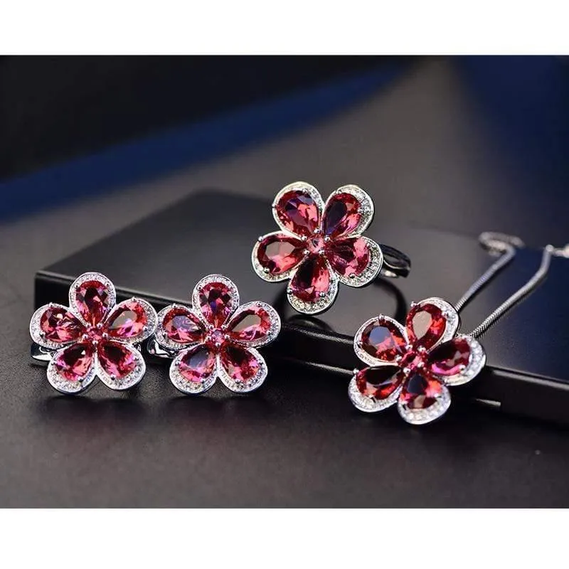 Design Rubin Edelstein Clip Ohrringe für Frauen Solide 925 Sterling Silber Schmuck Hochzeit Weihnachten Geschenke