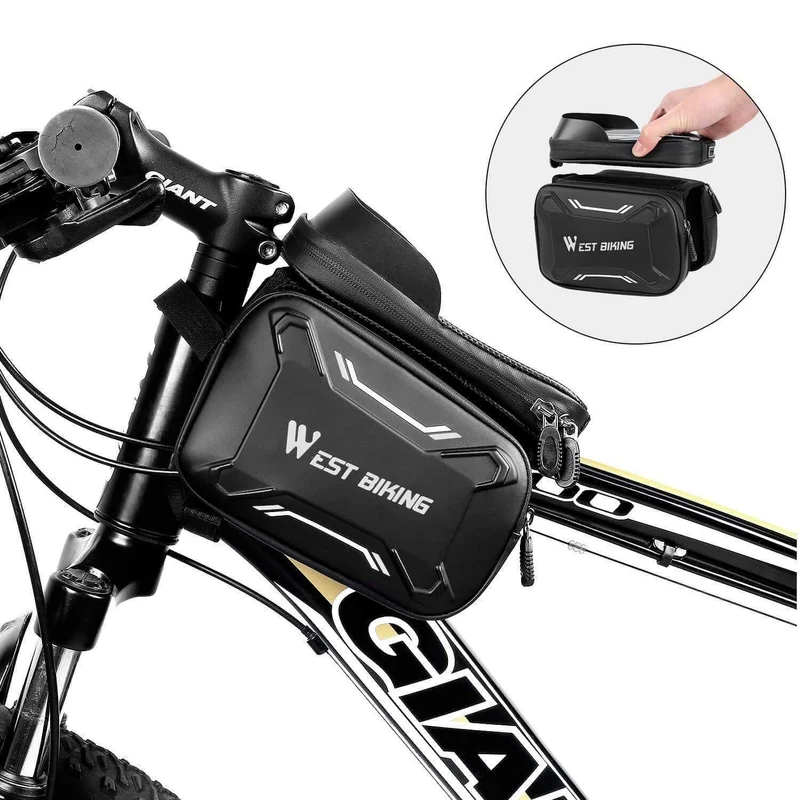 Fahrradtaschen Frontrahmen Hochwertige MTB Fahrradtasche Fahrradzubehör Wasserdichte Screen Touch Top Tube Handytasche