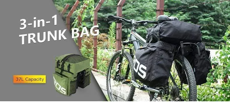 Mountain Road Fahrrad 3 in 1 Kofferraumtaschen Radfahren Doppelseite Gepäckträger Rücksitz Gepäckträger