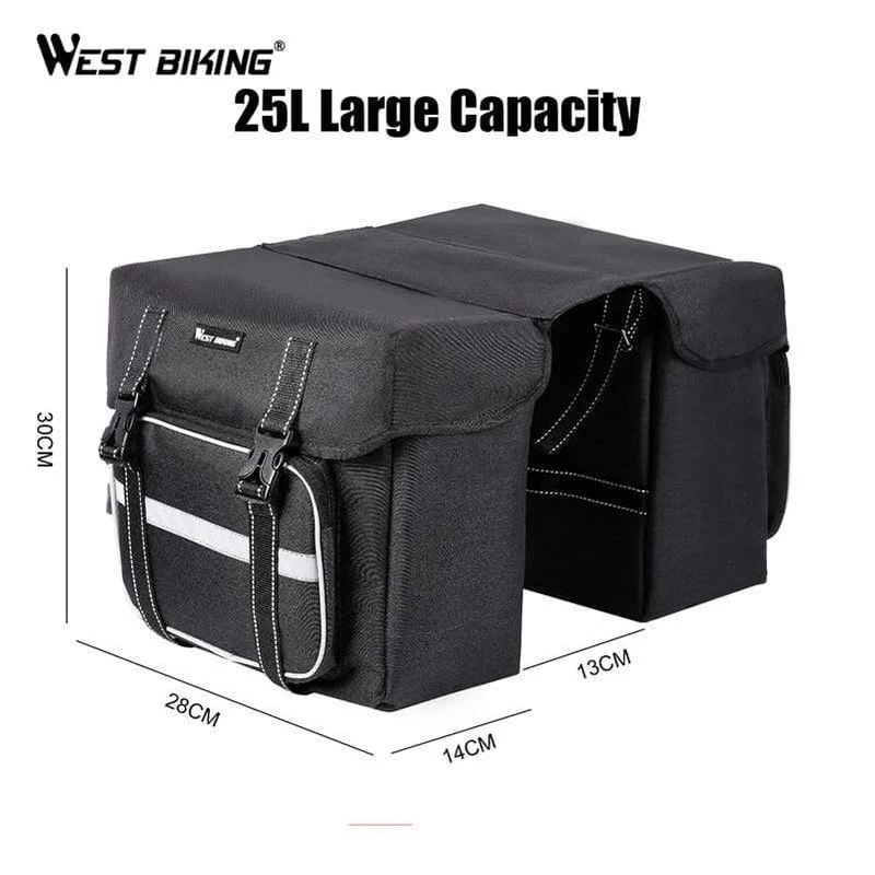 25L Fahrradtaschen Radfahren Hinten Doppelseite Reisetasche Schwanz Sitztasche Fahrrad Gepäckträger Fahrradträger Kofferraumtasche