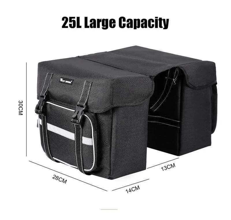 25L Fahrradtaschen Radfahren Hinten Doppelseite Reisetasche Schwanz Sitztasche Fahrrad Gepäckträger Fahrradträger Kofferraumtasche