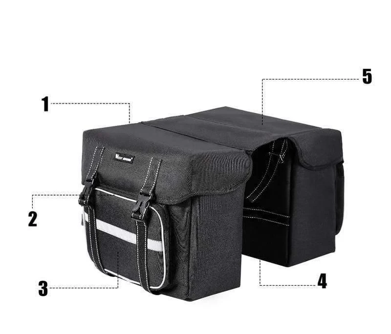 25L Fahrradtaschen Radfahren Hinten Doppelseite Reisetasche Schwanz Sitztasche Fahrrad Gepäckträger Fahrradträger Kofferraumtasche