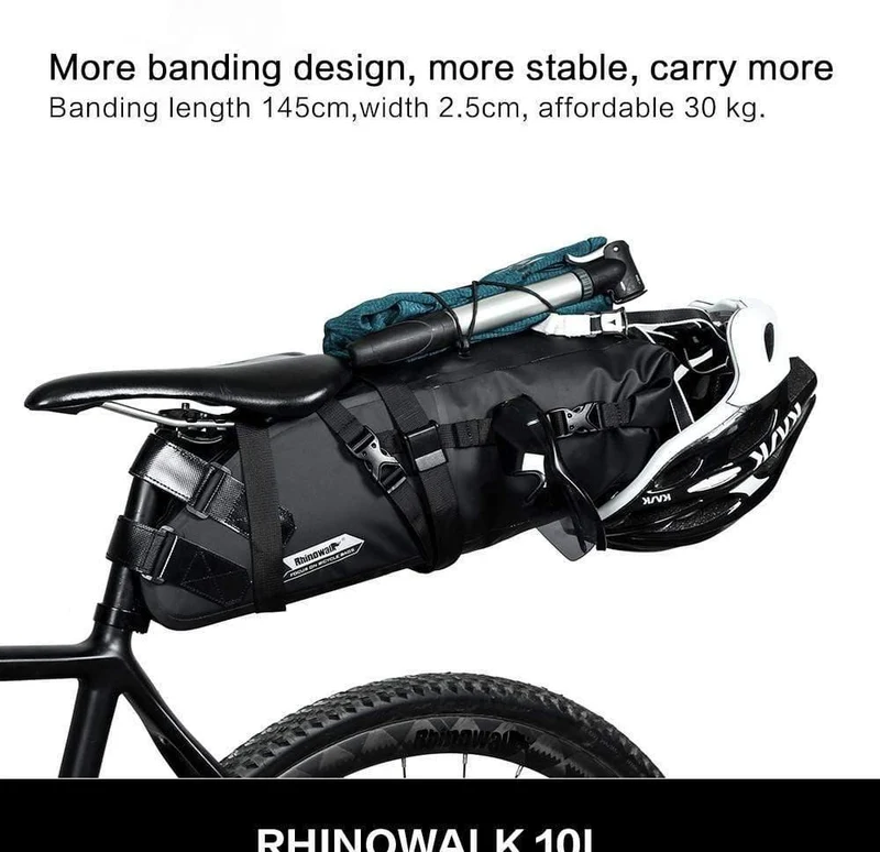 10L Volle Wasserdichte Fahrradsatteltasche Rennrad Mountainbike Radfahren Gepäckträger Gepäcktasche Fahrradzubehör Neu