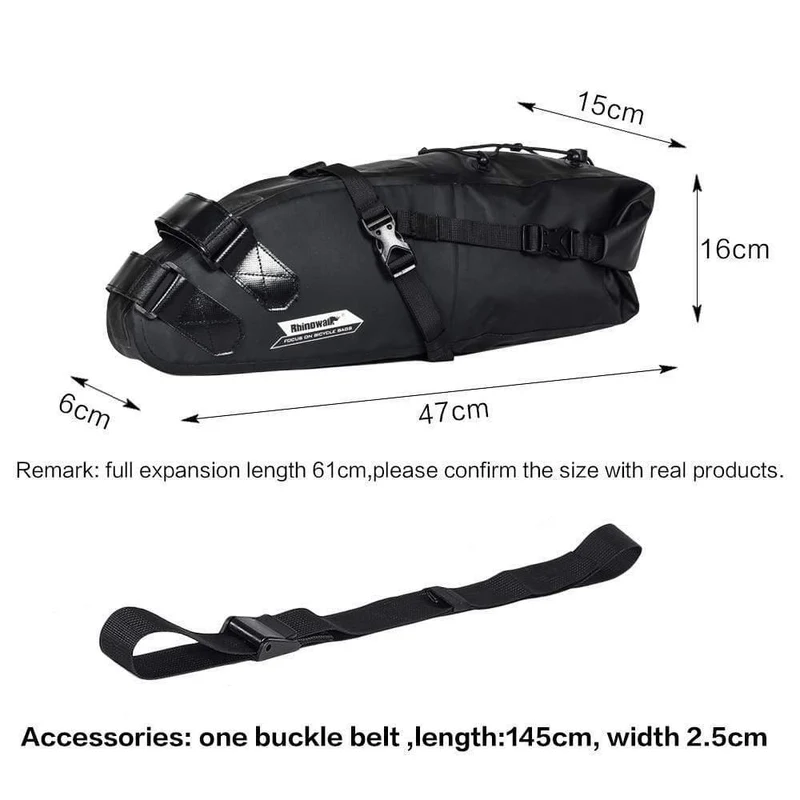 10L Volle Wasserdichte Fahrradsatteltasche Rennrad Mountainbike Radfahren Gepäckträger Gepäcktasche Fahrradzubehör Neu