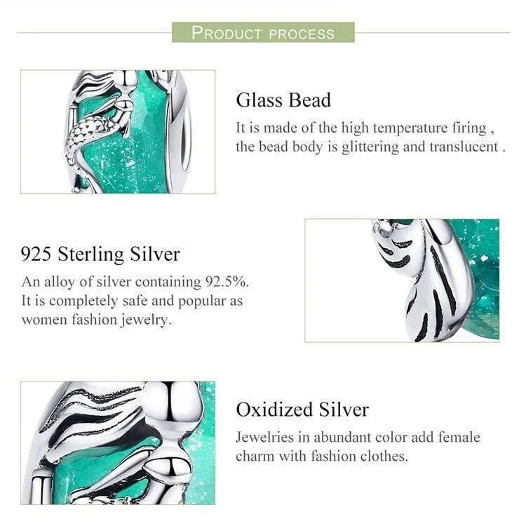 Tiefsee-Meerjungfrau-Perlen, authentische 925er Sterling-Silber-Perlen, Herstellung von Modeschmuck, Geschenk für Frauen, Verlobung, BKC1154