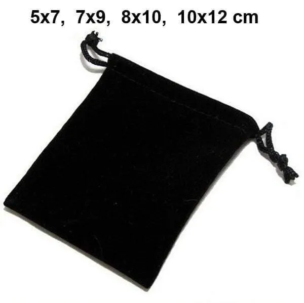 100pcs / lot 5x7, 7x9, 8x10, 10x12cm Kordelzug Samt Taschen & Beutel Schmuck Taschen Geschenkverpackung Tasche Individuell bedruckbares Logo