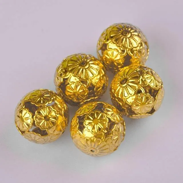 200piece 20mm Gold Rhodium Plated Spacer Beads Schmuck Spacer Erkenntnisse für die Schmuckherstellung CATJ-005