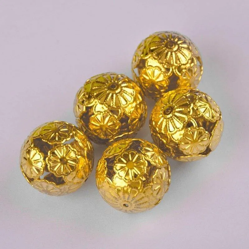 200piece 20mm Gold Rhodium Plated Spacer Beads Schmuck Spacer Erkenntnisse für die Schmuckherstellung CATJ-005
