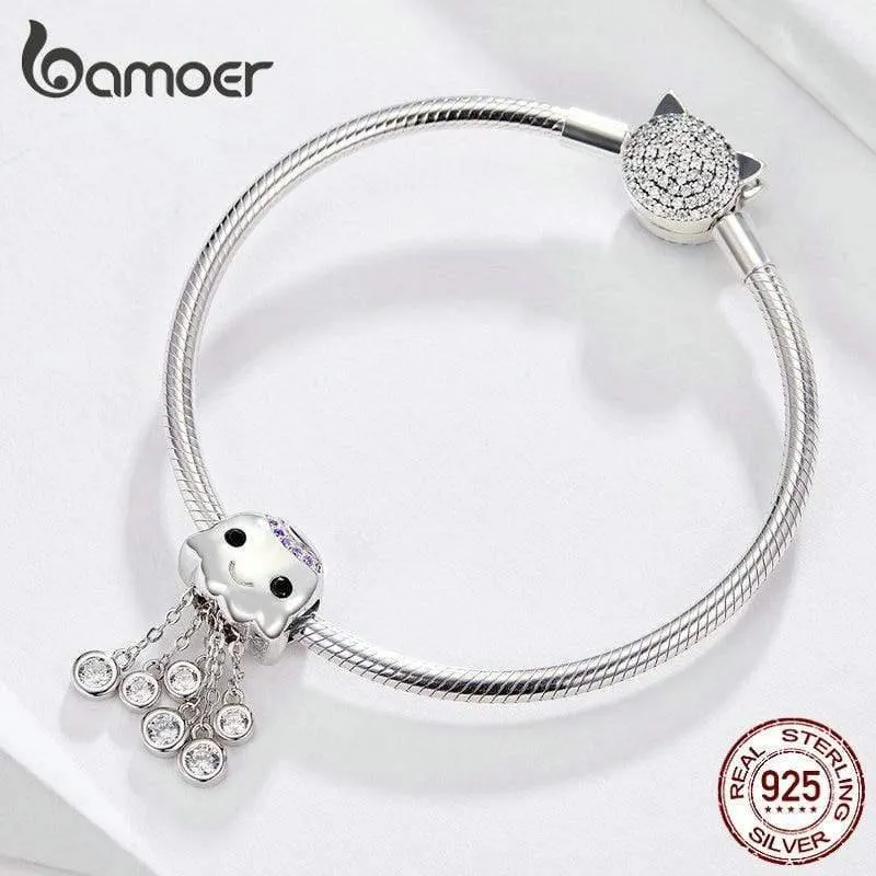 Design Quallen-Charm, echtes 100 % 925er Sterlingsilber, Kinder-Charm-Perlen, passende Armbänder, Perlen & Schmuckherstellung, BSC081