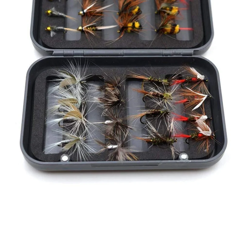 32 Teile/schachtel Forelle Nymphe Fliegenfischen Locken Trocken/Nass Fliegen Nymphen Eisfischen Lockt Künstliche Köder mit Box
