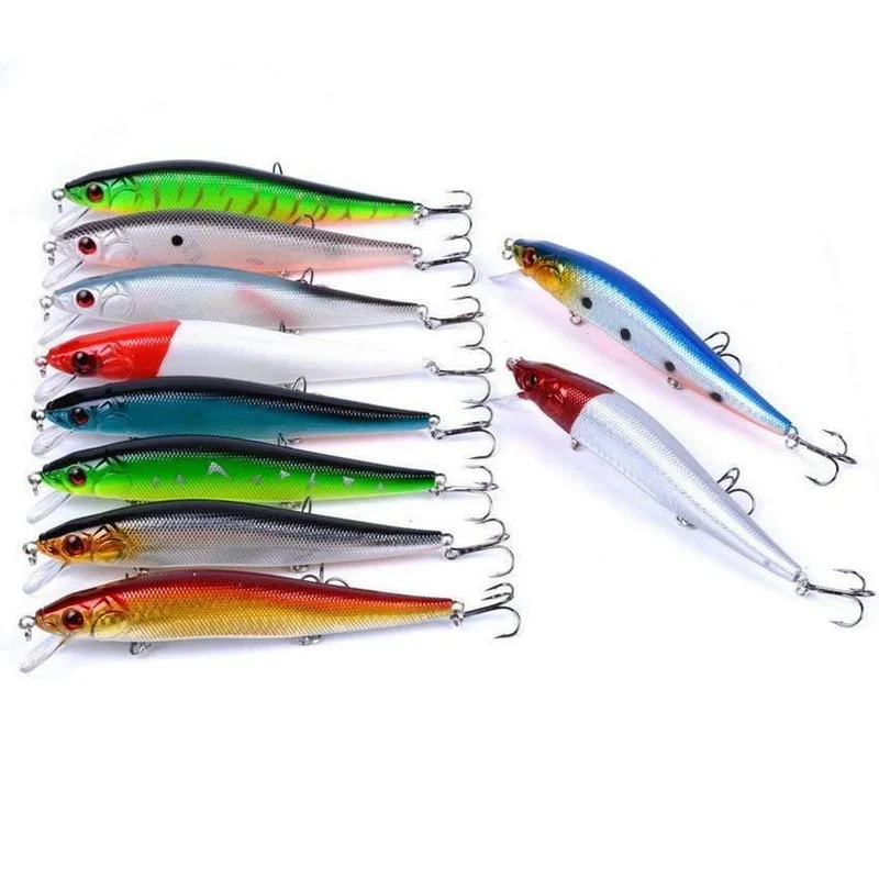 10 teile/satz 23g 14cm Isca Künstliche Harten Köder Pesca Minnow Angeln Lockt Wobbler Crankbait Haken 3D Augen Angeln Crankbait leurre
