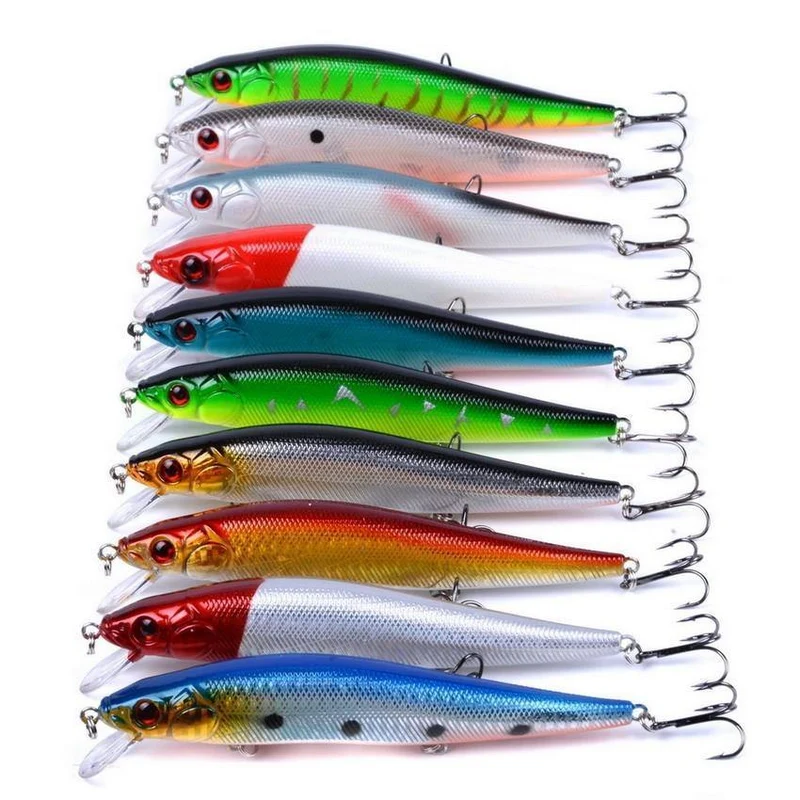 10 teile/satz 23g 14cm Isca Künstliche Harten Köder Pesca Minnow Angeln Lockt Wobbler Crankbait Haken 3D Augen Angeln Crankbait leurre
