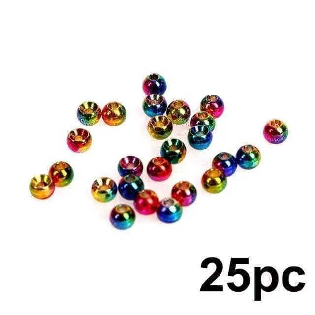 25 Stück 2.0–4.6 mm Fliegenbinden-Wolframperlen, vier Farben, Fliegenbindematerial, Angelzubehör
