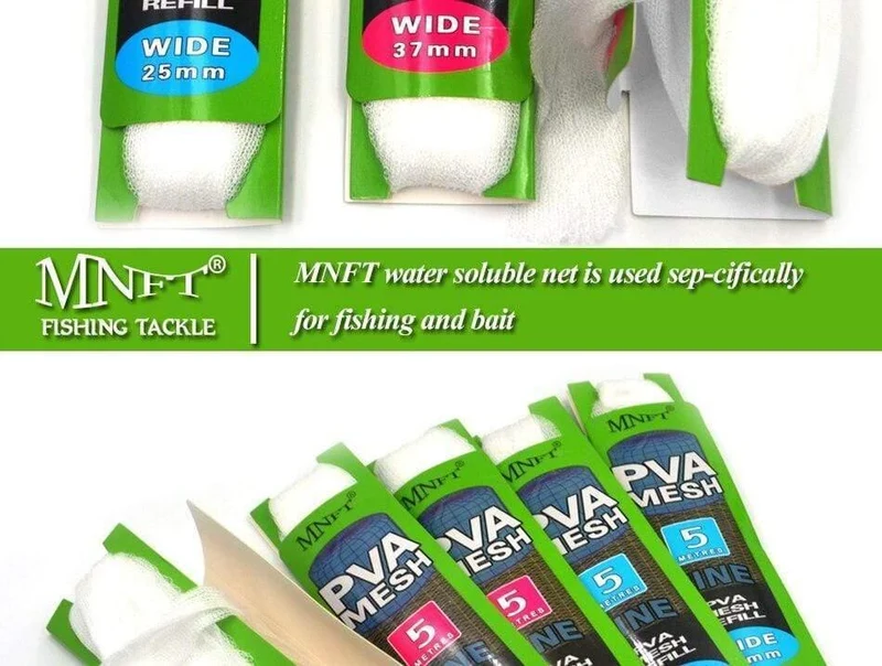 4Pcs 37mm * 5m & 25mm * 5m PVA Refill Mesh Karpfen Angeln Mesh köder Halten Tasche Großhandel Dropshipping Angelgerät Zubehör