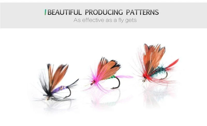12 Stück Trockenfliegen Fliegenfischen Fliegen Kit Bass Lachs Forellen Fliegen Schwimmende Angelköder Angelköder