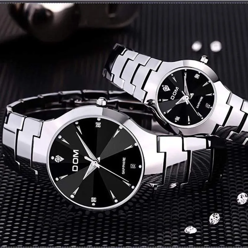 Wasserdichte Edelstahl Quarz-Armbanduhr Top-Marke Luxus-Mode für Männer Liebhaber Frauen Weibliche Paar Uhren Mode