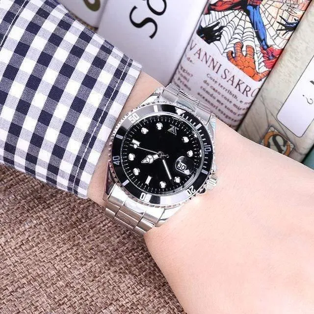 Stahl männlich 30m Rolle Sport Geschenke für Paar Herren Damen Armbanduhr Liebhaber Uhr Armband Rolexable relogio masculino