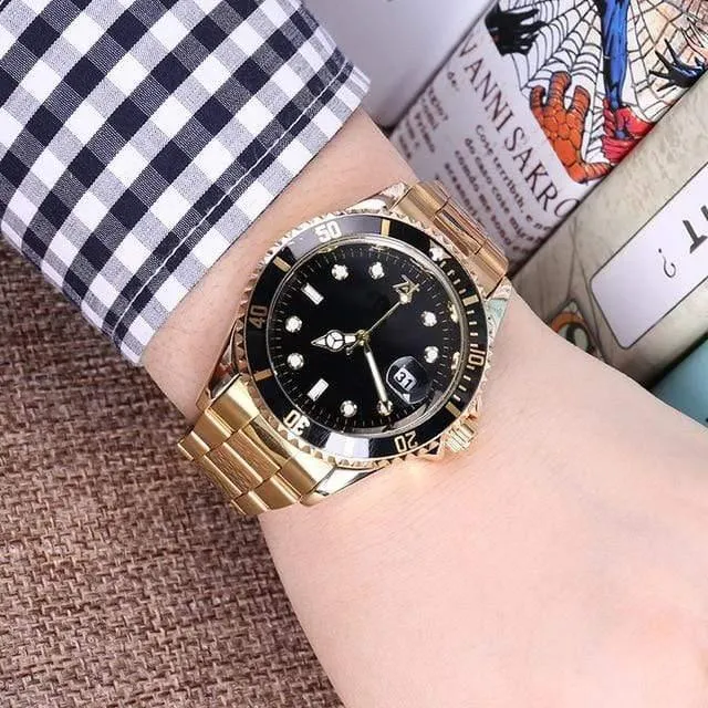 Stahl männlich 30m Rolle Sport Geschenke für Paar Herren Damen Armbanduhr Liebhaber Uhr Armband Rolexable relogio masculino