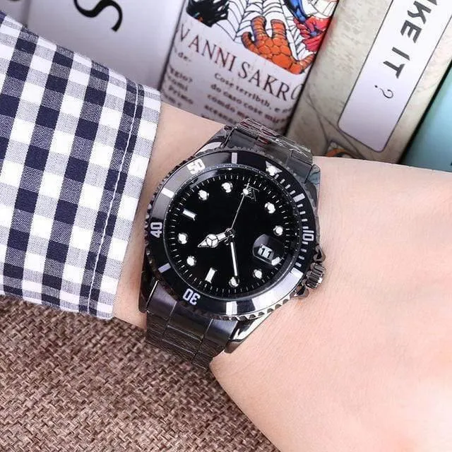 Stahl männlich 30m Rolle Sport Geschenke für Paar Herren Damen Armbanduhr Liebhaber Uhr Armband Rolexable relogio masculino