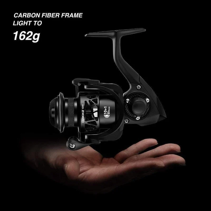 Carbon X Spinnrolle 5.2:1/6.2:1 Übersetzungsverhältnis Leicht bis 162 g 11BB 15 kg Max Drag Salzwasser Süßwasser Angelrolle