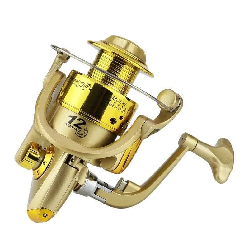 Kunststoff-Galvanikkopf Angelrolle Casting Rod Rad 12BB Spinnrollen 1000–7000 Klappwippe