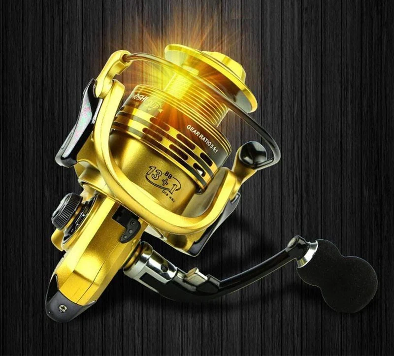 Angelrollen 13+1BB 5.5:1 Vollmetall für Fisch-Feeder-Baitcasting-Rollen, Spinnrollen für Ruten