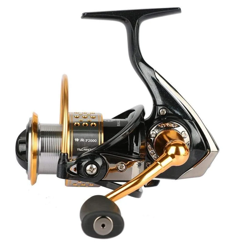 Metall Angelrolle Spule Meer Spinning Reels Tiefe und Flache Spool 2000 Serie 5.2:1 9BB Drag Power 6kg Für Angeln