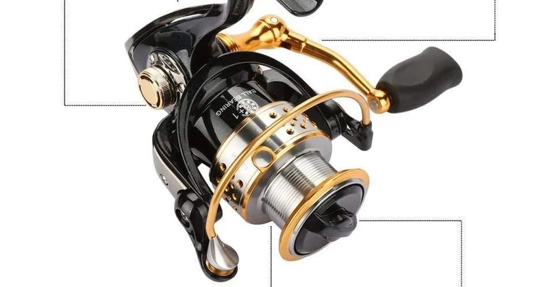 Metall Angelrolle Spule Meer Spinning Reels Tiefe und Flache Spool 2000 Serie 5.2:1 9BB Drag Power 6kg Für Angeln