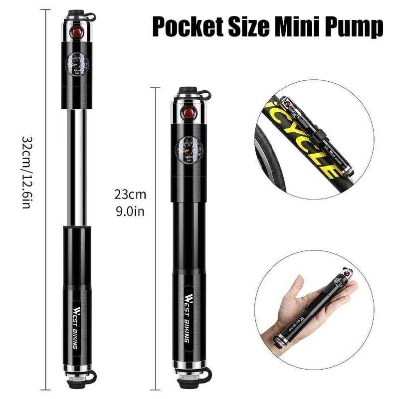 Radfahren Pumpe Schlauch Manometer Fahrrad Adapter Legierung Tragbare Reifenfüller Luft Nadel Schrader Presta Ventil Hand Fahrradpumpe