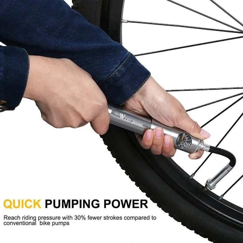 Radfahren Pumpe Schlauch Manometer Fahrrad Adapter Legierung Tragbare Reifenfüller Luft Nadel Schrader Presta Ventil Hand Fahrradpumpe